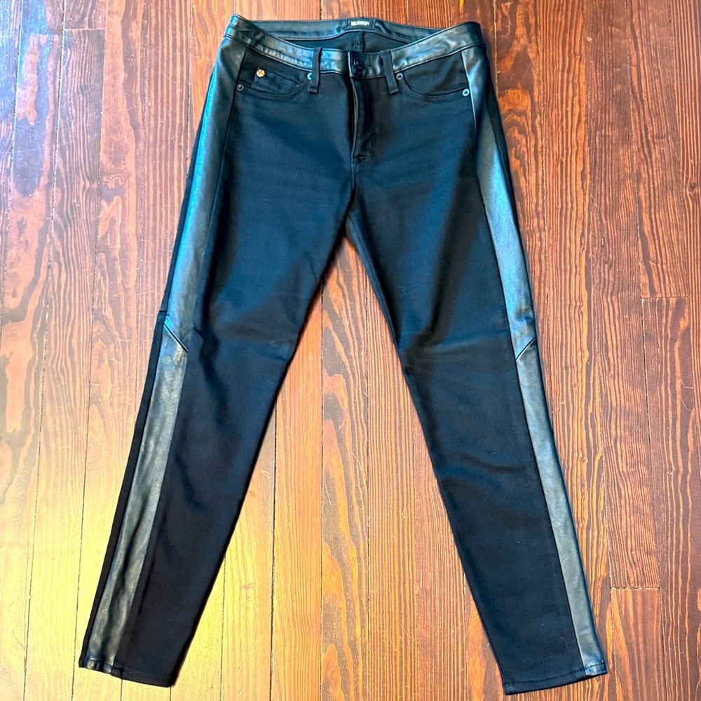 Hudson Leeloo Super Skinny Crop leather jeans